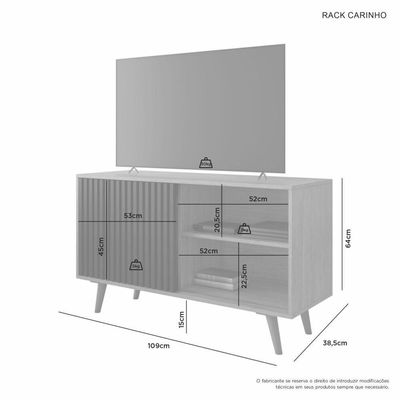 Rack Carinho 1 Porta Jacm Moveis Cinamomo