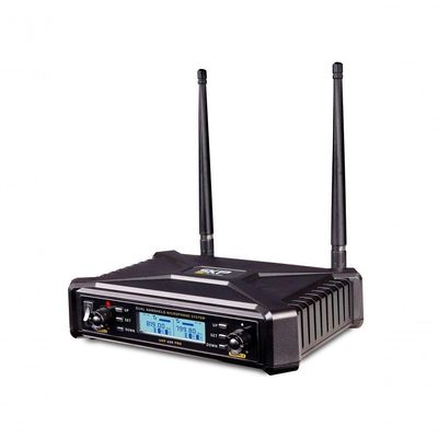 Microfone Uhf-600 Duplo De Mão Multifrequência Sem Fio Sauhf600pro