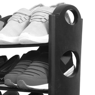 Sapateira 12 Pares Grande Ampliavel Empilhavel Estante Desmontavel 4 Prateleiras Em Aluminio