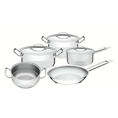 Jogo De Panelas Tramontina Professional Em Aço Inox 5 Peças