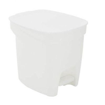 Lixeira Tramontina Compact Pedal Branco E Haste Em Aço Galvanizado 7 L