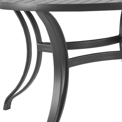 Mesa Em Alumínio Com Tampo Ripado De 150 Cm Preto