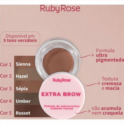 Ruby Rose Pomada De Sobrancelhas Extra Brown Hazel 5,3g