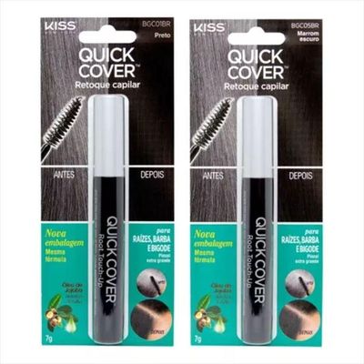 Kit Kiss Ny Retoque Capilar Máscara Marrom Escuro + Preto