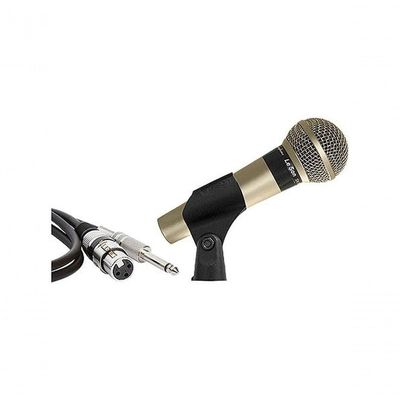 Microfone Profissional Sm58 P4* Champanhe Acompanha Cabo De 5 Metros