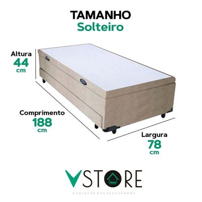 Bicama Box Baú Com Cama Auxiliar Solteiro 78x188x44 Bege
