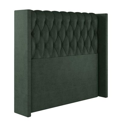 Cabeceira Estofada King 195 Cm Pérola Veludo Verde