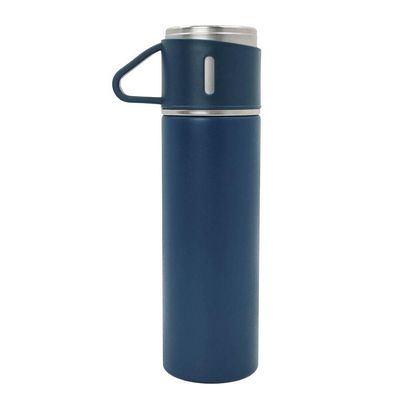 Garrafa Termica Com Copo Parede Dupla Inox Squeeze 500ml Azul