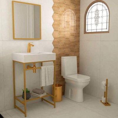 Gabinete Banheiro Ferro Iron Gold 60x45cm Cuba Rennes Branco