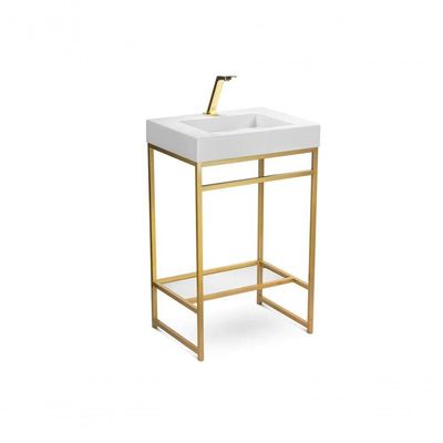 Gabinete Banheiro Ferro Iron Gold 60x45cm Cuba Rennes Branco