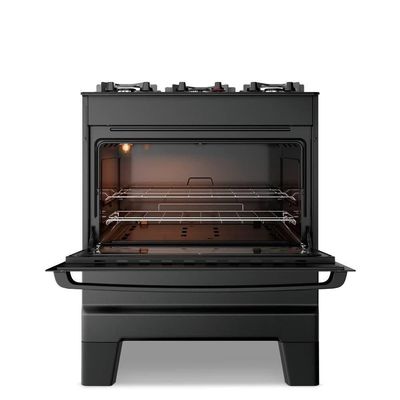 Fogão Esmaltec Ideal Master Glass 5 Bocas T5VFP 5127 Acendimento Automático Preto Bivolt