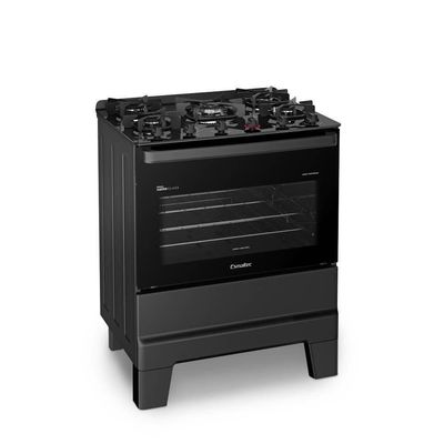 Fogão Esmaltec Ideal Master Glass 5 Bocas T5VFP 5127 Acendimento Automático Preto Bivolt