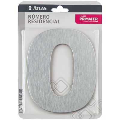 Número Residencial Em Alumínio Composto Escovado 125mm Nº 0 - Pr3001-0 - Pincéis Atlas