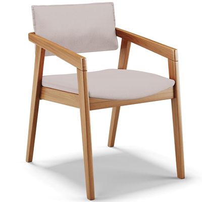 Kit 05 Cadeiras Para Sala de Jantar Estar Living Giorgia B04 Linho Bege - Lyam Decor