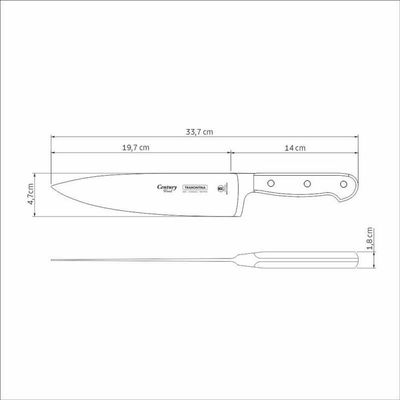 Faca Chef Tramontina 8 Century Wood Castanho