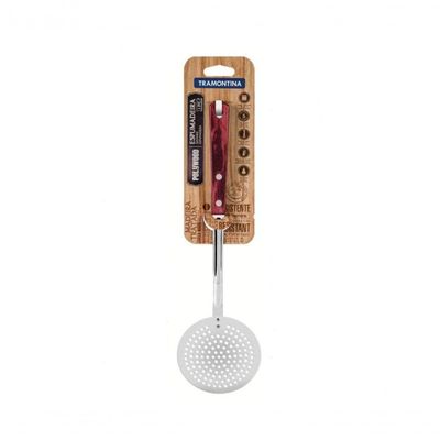 Espumadeira Tramontina Polywood Vermelho Aço Inox 30cm