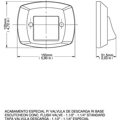 Acabamento Para Válvula De Descarga Especial Gelo Polar