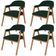 Kit 04 Cadeiras de Jantar e Estar Living Estofada Nadja L02 Suede Verde Musgo - Lyam Decor
