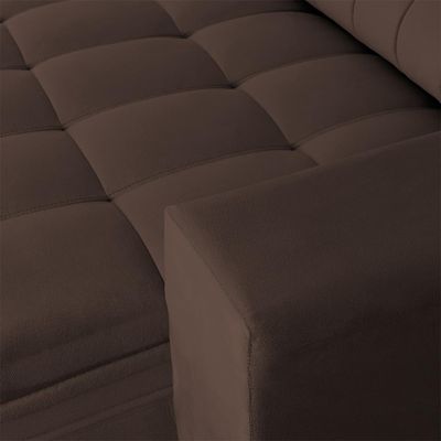 Sofá 4 Lugares Retrátil e Reclinável Mustang Veludo Café 250 cm
