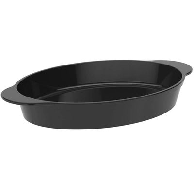 Saladeira Travessa de Plástico Oval Preta 800ml Tigela Servir Coza Uno Cozinhas Restaurantes