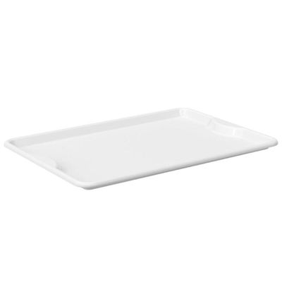 Bandeja Plástica 48x33cm Branca Alças Servir Coza Uno Horeca Restaurante Praça de Alimentação