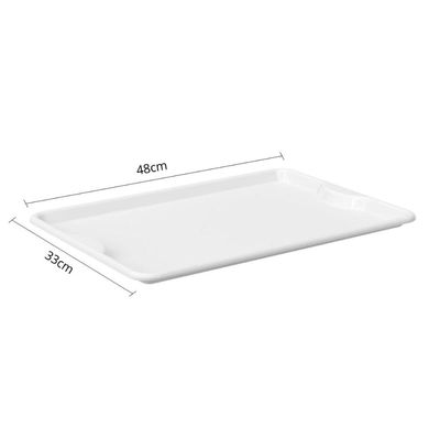 Bandeja Plástica 48x33cm Branca Alças Servir Coza Uno Horeca Restaurante Praça de Alimentação