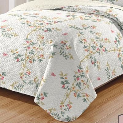Kit Cobre Leito Colcha Daily Casal 3 Peças Dupla Face Estampado Floral - Floral 20 - 100% Poliéster