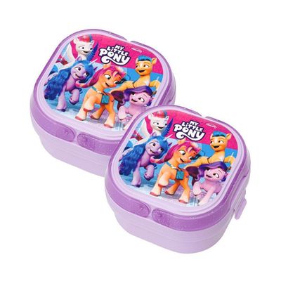 Kit 2 Marmitas 2 Compartimentos Com Alça My Little Pony Decorado Pony