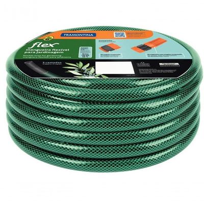 Mangueira Tramontina Em Pvc Verde 3 Camadas 25m Com Engate Rosqueado E Esguicho