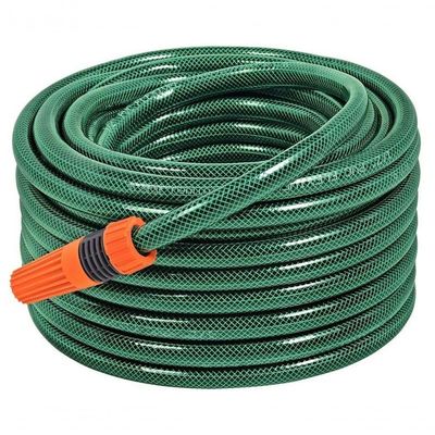 Mangueira Tramontina Em Pvc Verde 3 Camadas 25m Com Engate Rosqueado E Esguicho
