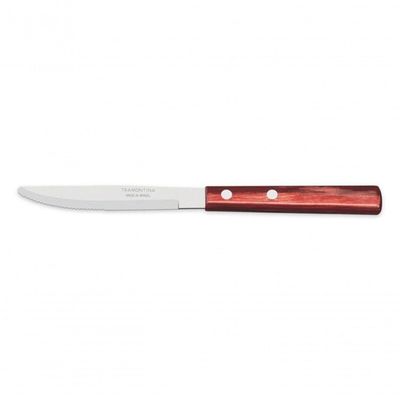 Faca De Mesa Tramontina 4 Inox Cabo Polywood Vermelho