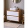 Gabinete Para Banheiro Com Cuba E Espelho Redondo 80cm Mdf Freijo Dubai - On Móveis