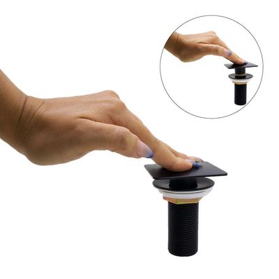 Válvula Click Inteligente Ralo Para Pia Cuba De Banheiro Preto Black Fosco Luxo Lavabo