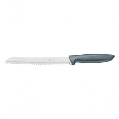 Faca Para Pão Tramontina Plenus 8" Inox Polipropileno Cinza