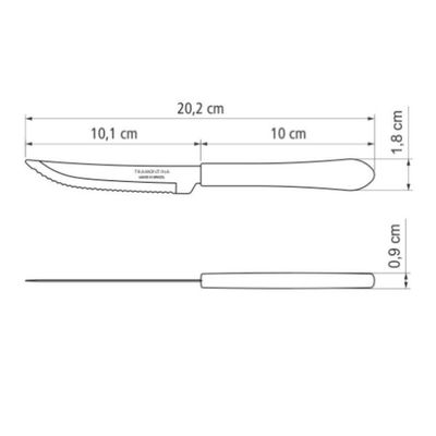 Faca Para Churrasco Tramontina Inox Leme Preto 4