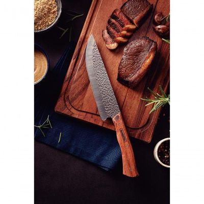 Faca Para Carne Tramontina Nômade Em Aço Inox E Cabo De Madeira 8"