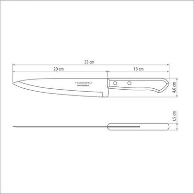 Faca Peixeira Tramontina 8 Dynamic Cabo Em Madeira