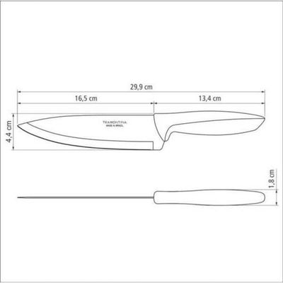 Faca Chef Tramontina Em Aço Inox 7" Preto Plenus