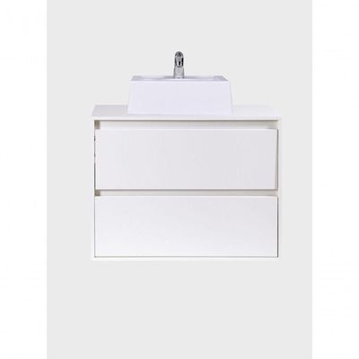 Gabinete Para Banheiro Com Cuba E Espelheira Com Led 80cm Mdf Branco Dubai - On Móveis