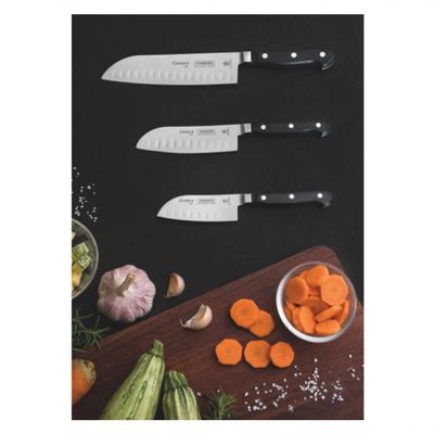 Faca Santoku Tramontina Century Com Lâmina Em Aço Inox E Cabo Em Policarbonato Preto E Fibra De Vidro 7