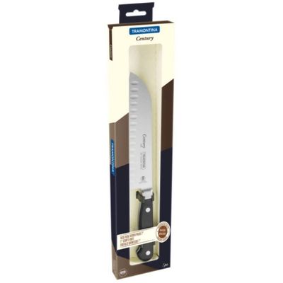 Faca Santoku Tramontina Century Com Lâmina Em Aço Inox E Cabo Em Policarbonato Preto E Fibra De Vidro 7