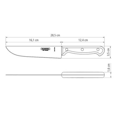 Faca Tramontina Ultracorte 6" Em Aço Inox Preta