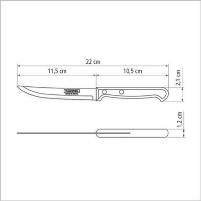 Faca Para Churrasco E Frutas Tramontina Ultracorte 5 Preta