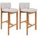 Kit 02 Banquetas Alta Para Cozinha Sala de Jantar Bar Dara L02 Linho Cinza - Lyam Decor