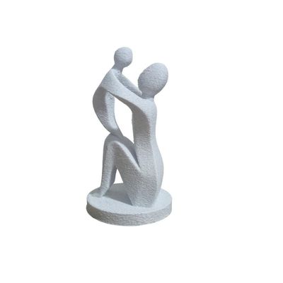 Escultura Decorativa 3d Mãe E Filho Estatua Chique Moderna Branco