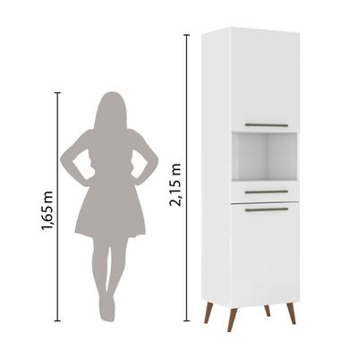 Paneleiro Duplo Para Micro-ondas Favorita Branco Lacca
