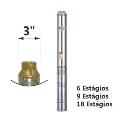Motobomba Submersa Tipo Caneta Sem Caixa De Controle 1cv 60Hz Monofásico Esub-3-18s Eletroplas 220V