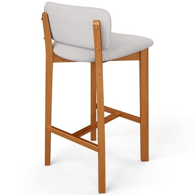 Banqueta Alta Para Cozinha Sala de Jantar Bar Dara L02 Linho Cinza - Lyam Decor