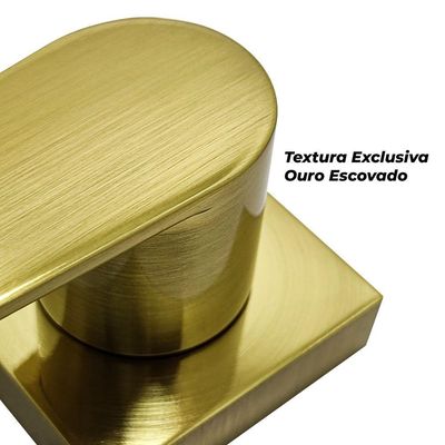 Acabamento Registro Alavanca Dourado Escovado + Brinde Adaptador Docol