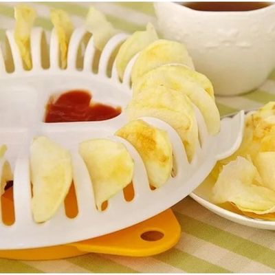 Kit Fatiador E Forma Fritar Batata Chips Microondas Assa Sem Oleo Cenoura Maca Cortador Com Molheira